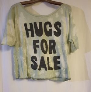 Hugs for sale bleached tee
